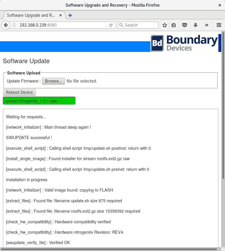 SWUpdate web server