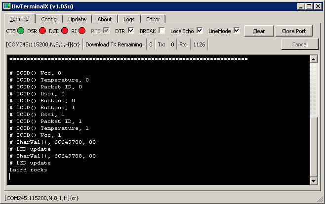 data sent over vSP