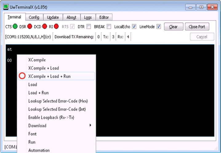 xcompile, load, and run