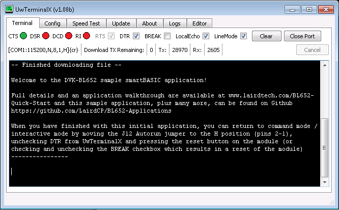 welcome message