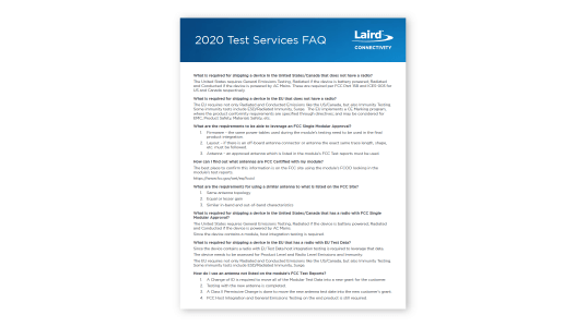 2020 EMC Test Services FAQ
